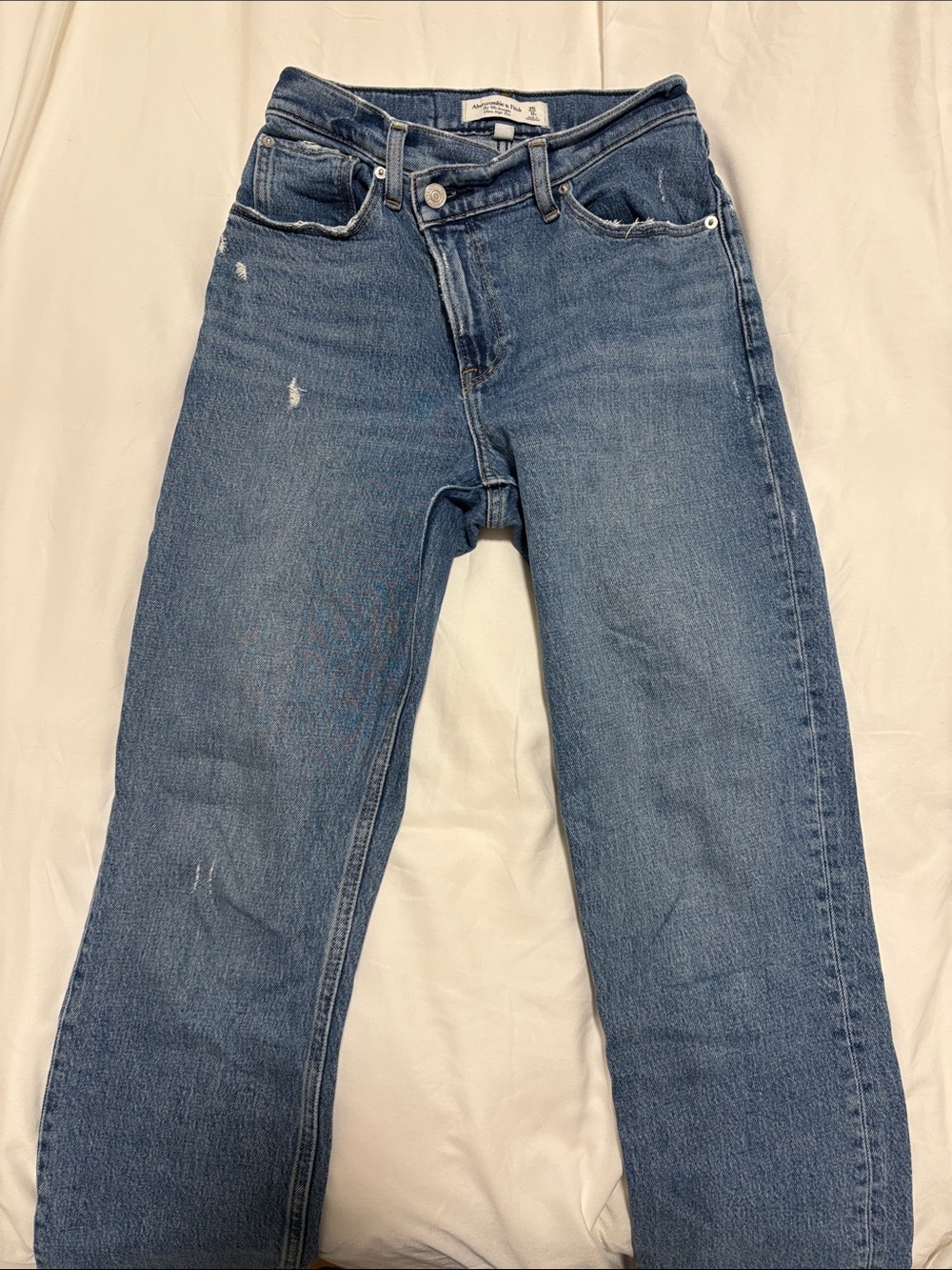 Abercrombie Curve Love '90s Straight Ultra High Rise Jeans - Light Blue
